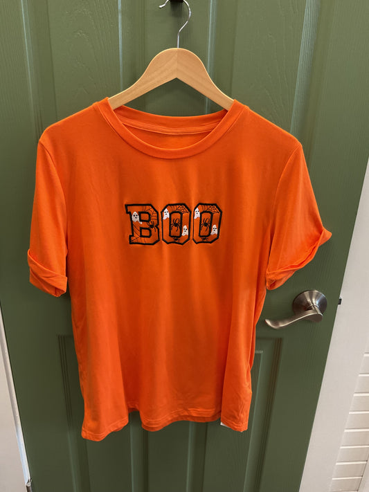 ORANGE BOO HALLOWEEN T SHIRT