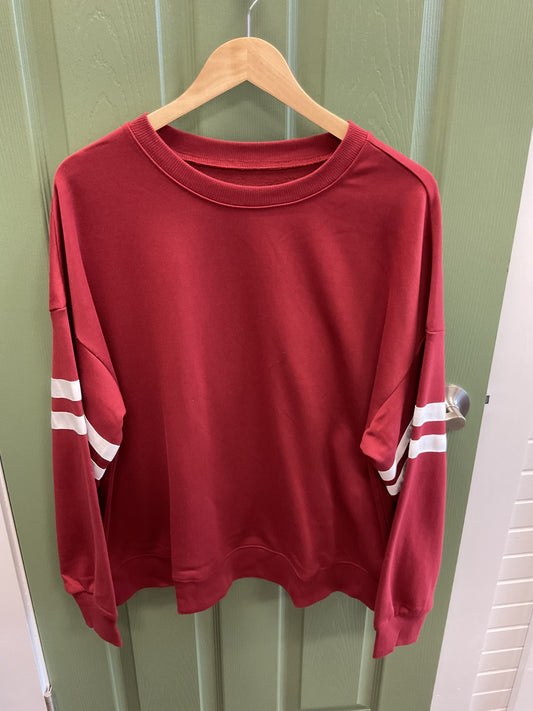 BURGUNDY VARSITY SWEATSHIRT