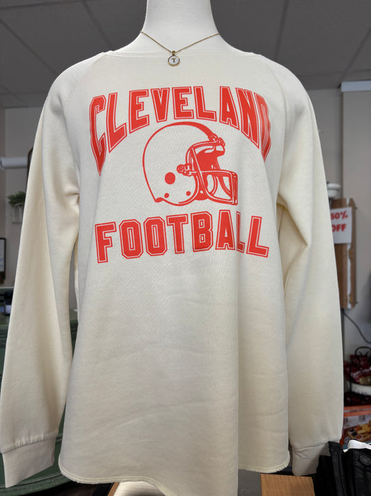 CLEVELAND BROWNS CREAM/ORANGE SWEATSHIRT
