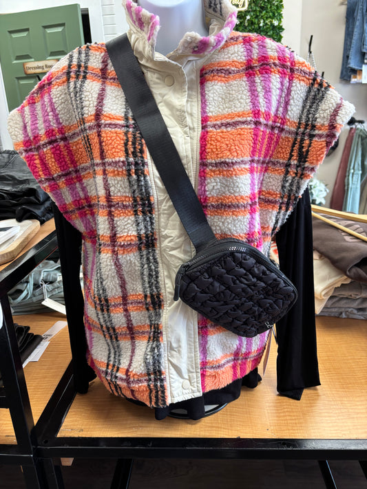 SHERPA PLAID JACKET VEST
