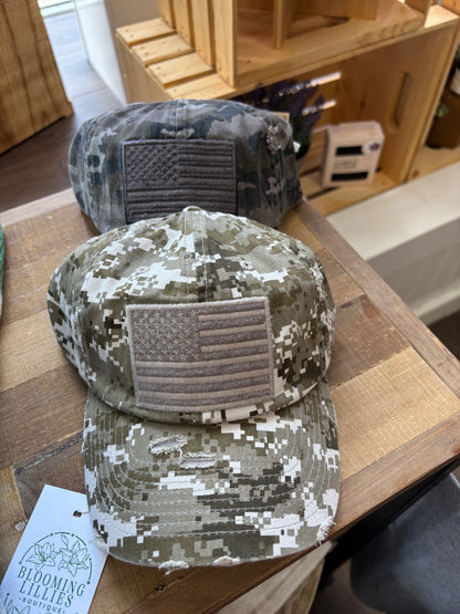 AMERICAN FLAG VINTAGE DISTRESSED BASEBALL HAT