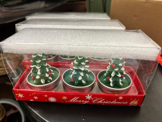 MINI CHRISTMAS TREE CANDLES SET OF 3