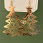 GOLD CHRISTMAS TREE EARRINGS