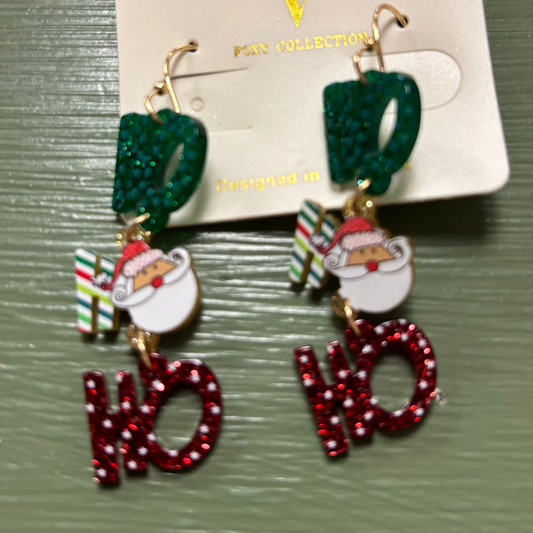 HO HO HO SANTA EARRINGS