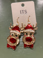 SPARKLY REINDEER W HAT EARRINGS