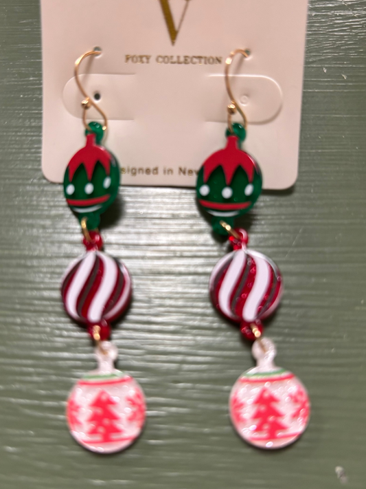 HANGING ORNAMENT BALL XMAS EARRINGS