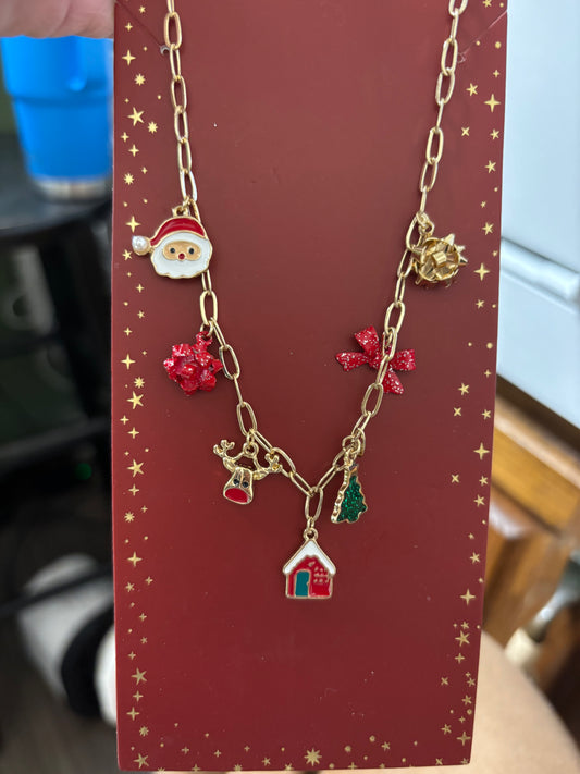 GOLD CHRISTMAS CHARM NECKLACE