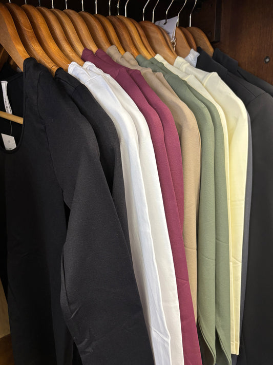 LS fitted knit top double lined