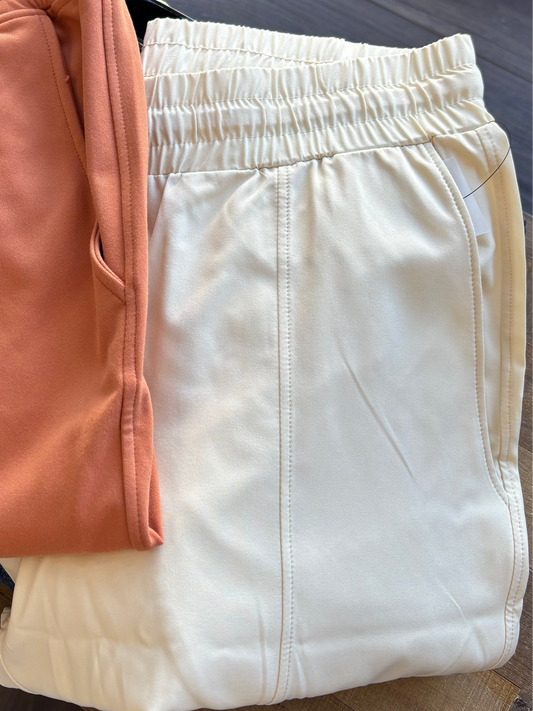 MONO B CREAM COLORED LIGHTWEIGHT JOGGERS
