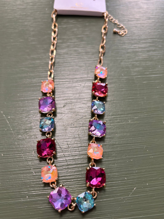 PASTEL CRYSTAL MULTI COLOR NECKLACE