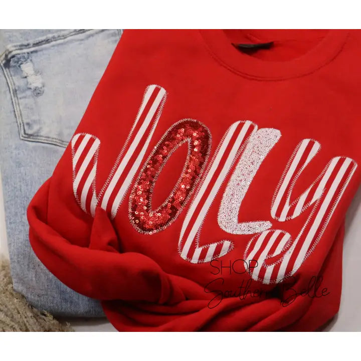 JOLLY SEQUIN RED SWEATSHIRT