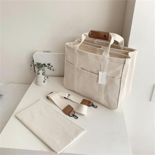 CANVAS CROSSBODY LAPTOP TOTE