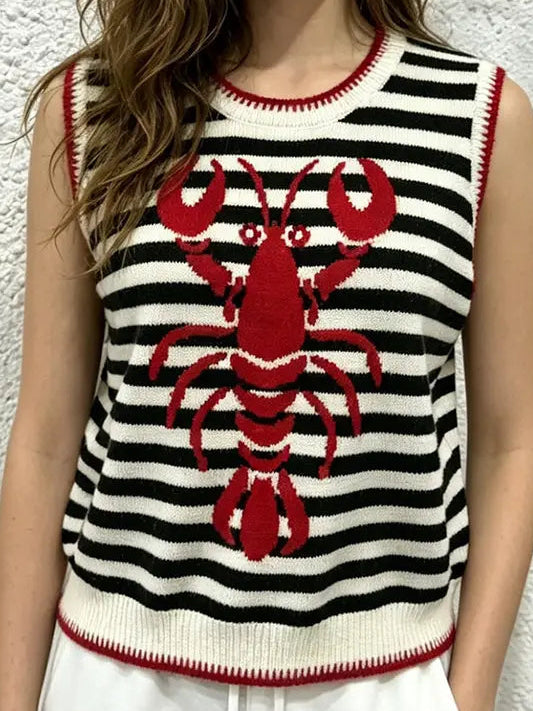 STRIPED LOBSTER SWEATER VEST