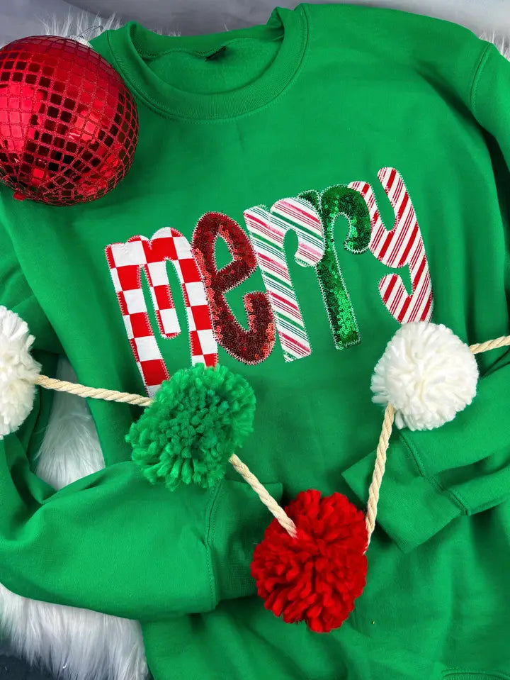 MERRY SEQUIN SWEATWSHIRT