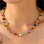 MULTICOLOR GEM W MULTI SHAPES NECKLACE