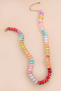 NATURAL STONE MIXED GLASS NECKLACE