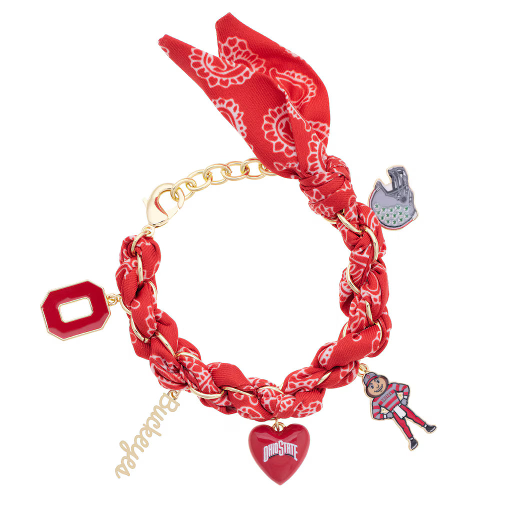 OHIO STATE BUCKEYES BANDANA CHARM BRACELET