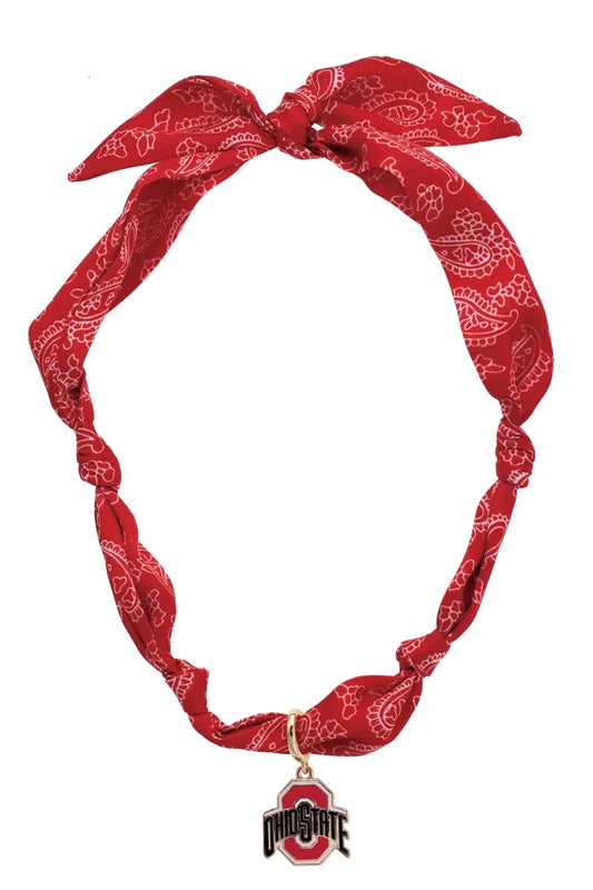 OHIO STATE BANDANA SCARF NECKLACE