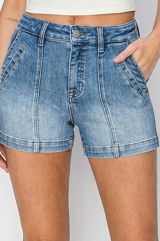 RISEN SHORTS MED BLUE SEAM DOWN CENTER