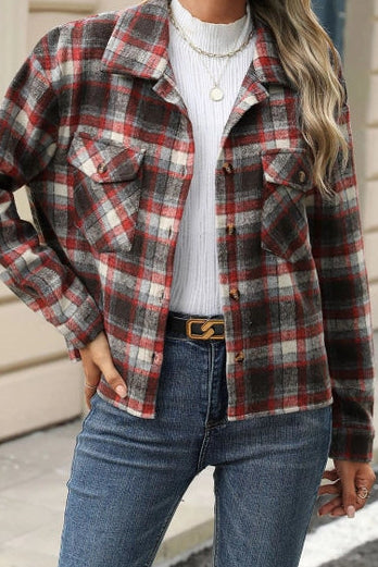 RED BLACK FLANNEL SHACKET