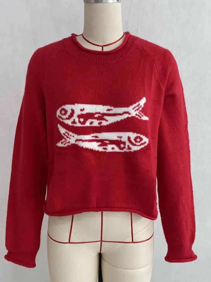 RED FISH SWEATER