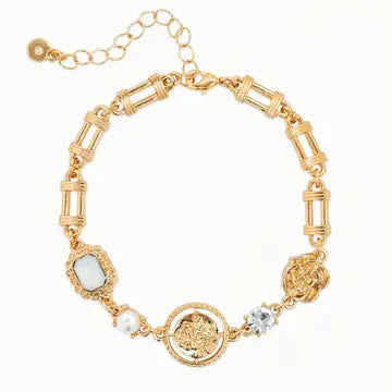 ROSE GOLD STONE CHARM BRACELET