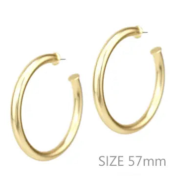 SATIN GOLD HOOP EARRINGS