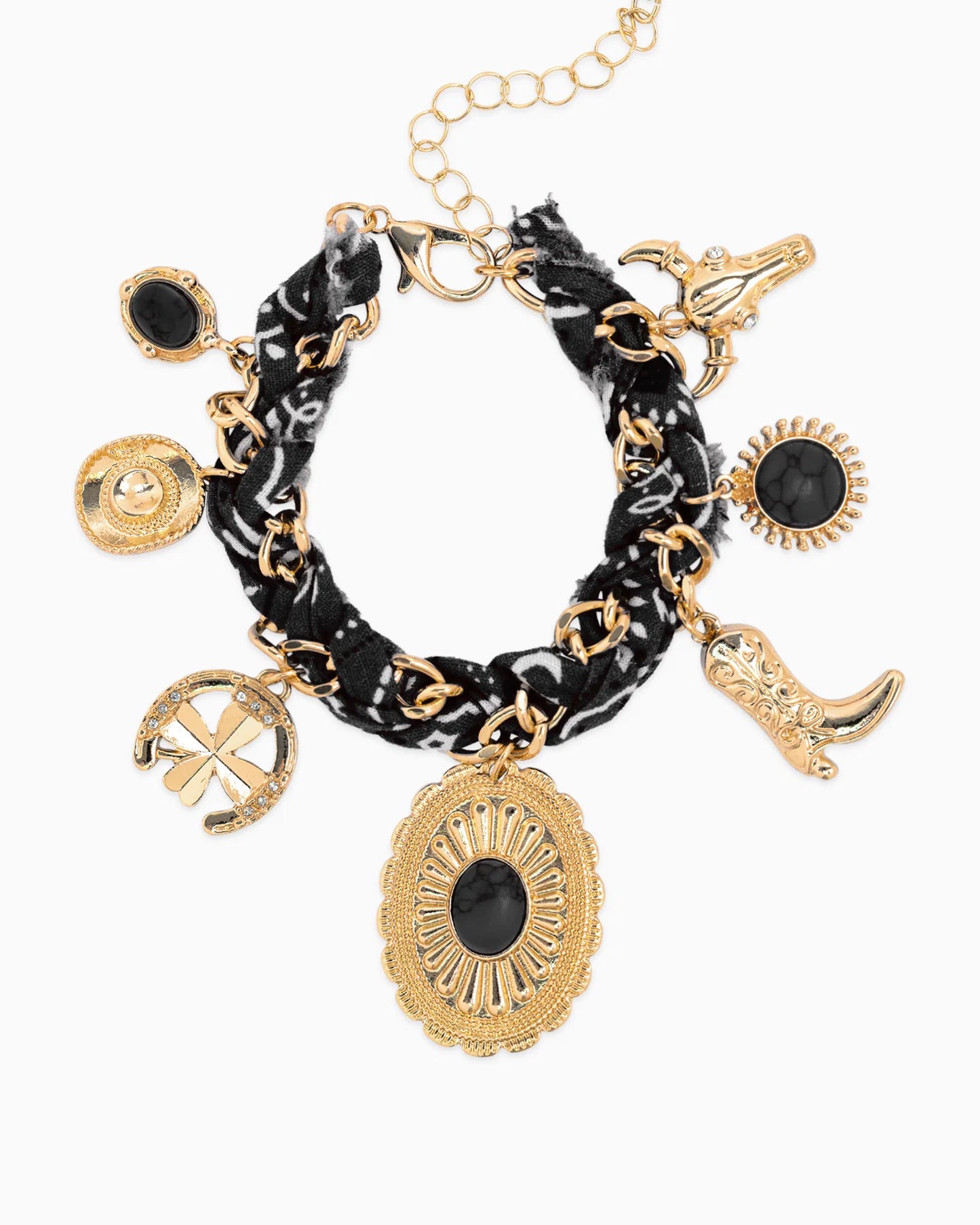 BLACK PAISLEY SCARF NECKLACE