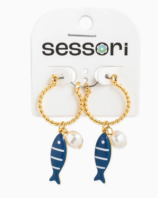 SEA LIFE MARINE HOOPED SARDINE EARINGS