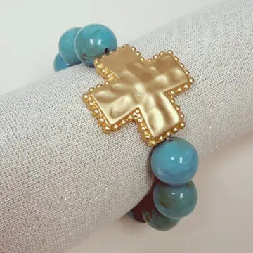 TURQUOISE CROSS BRACELET