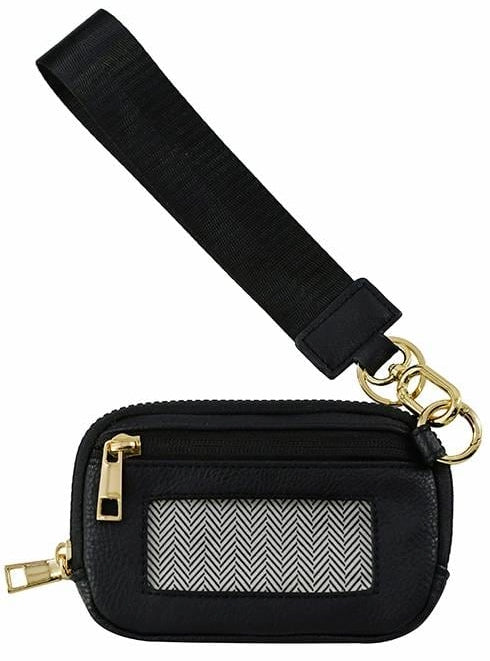 ZIPPER WALLET WRISTLET WITH ID WINDOW
