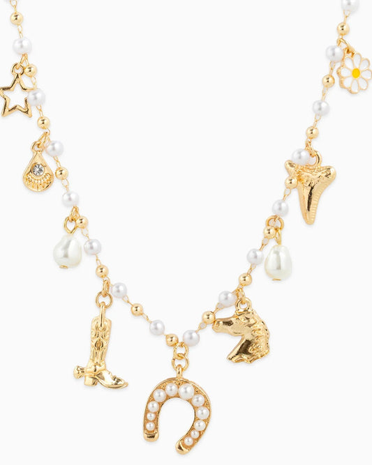 WESTERN ICON PEARL GOLD COUNTRY CHARM