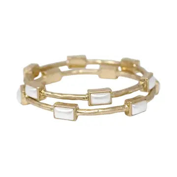 WHITE AND GOLD DOUBLE BRACELET