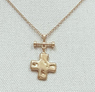 SQUARE GOLD CROSS NECKLACE