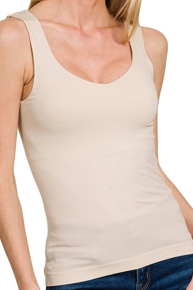 TAN SEAMLESS TANK TOP