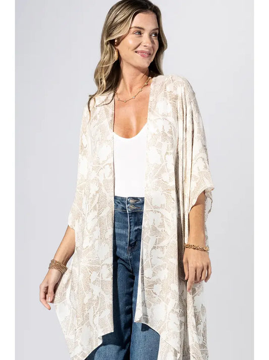 BEIGE STRIPE SHEER KOMONO