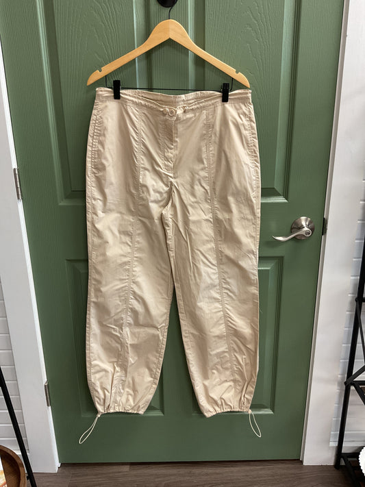 Khaki Drawstring Cuff Tie Pants