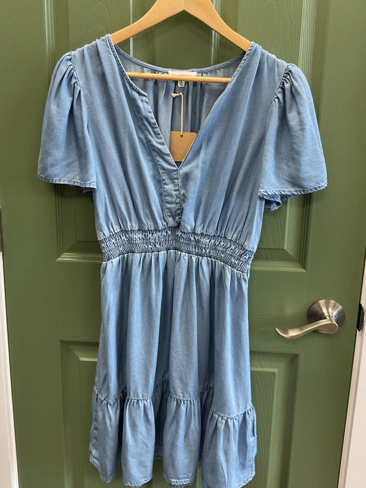 Chambray blue mini dress