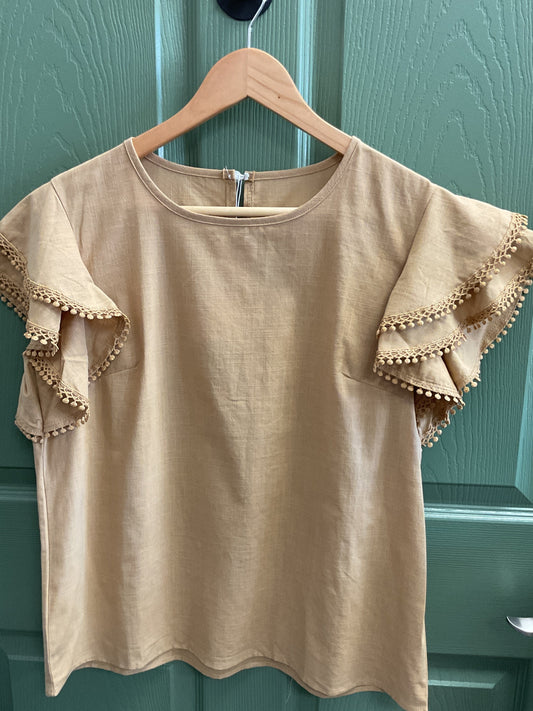 short sleeve ruffle top