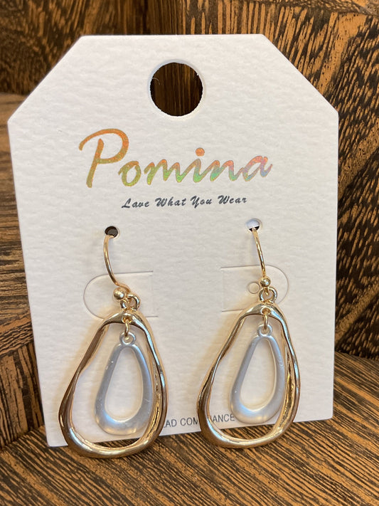 Two tone teardrop earrings