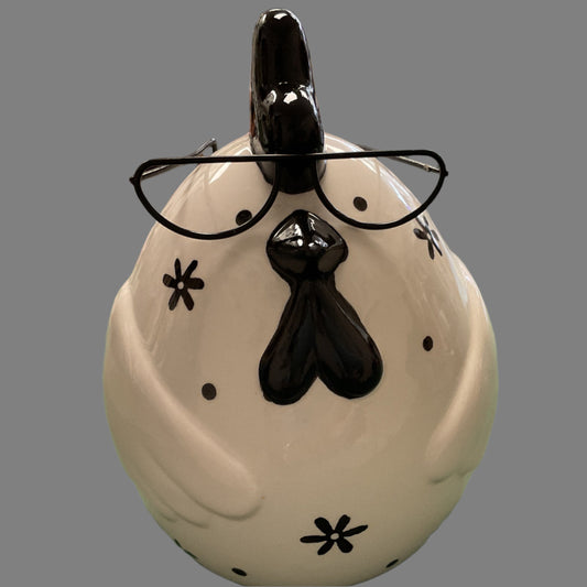 White and black porcelain chicken