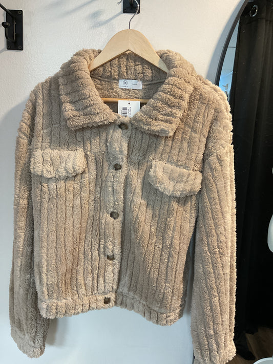 Fuzzy tan jacket