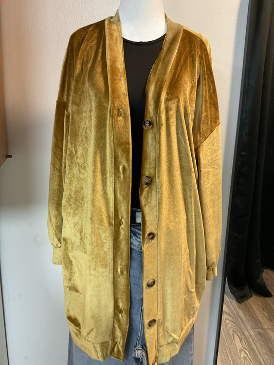 Velvet gold cardigan