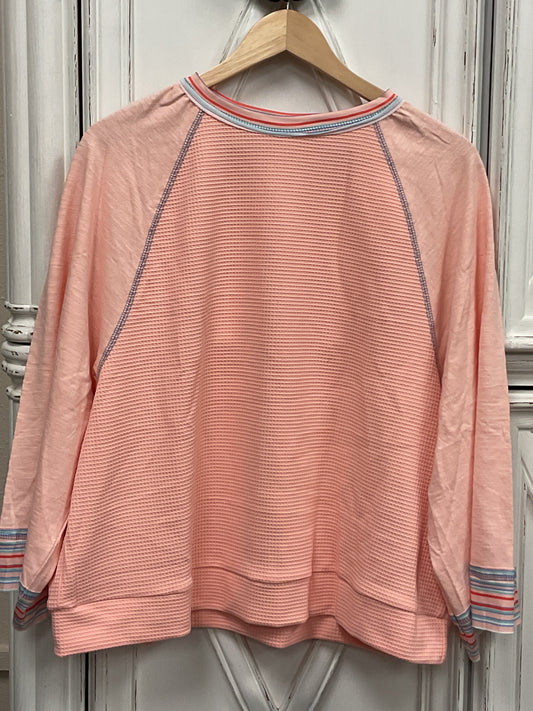 Peach, waffle knit oversized