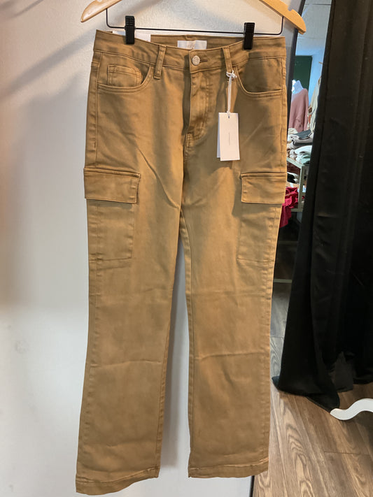 Vervet tan cargo jeans