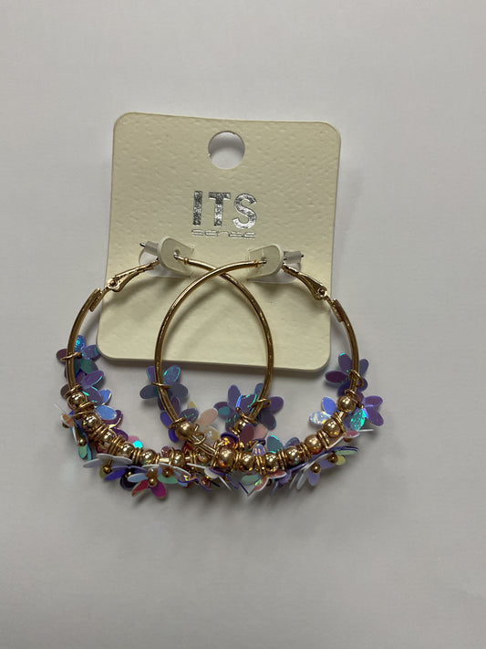 Shiny purple flower, hoops