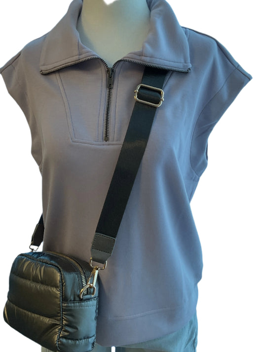 Lavender vest with zip neck