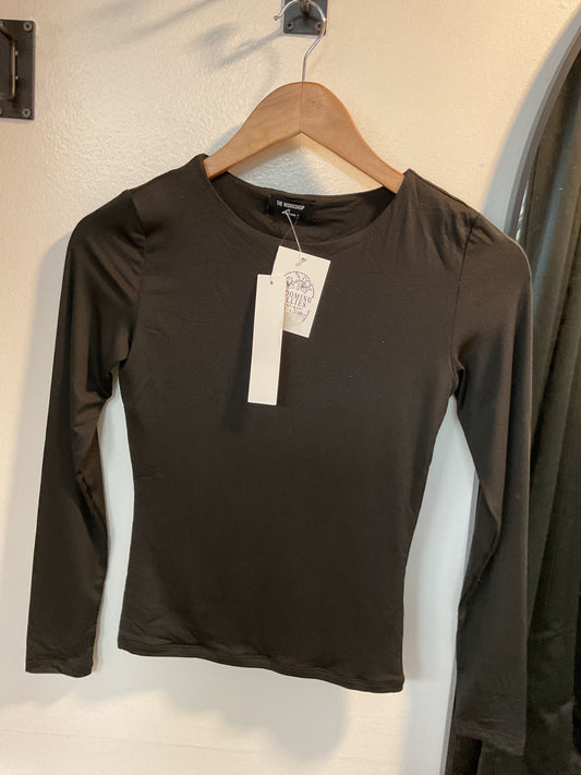 LS fitted knit top double lining