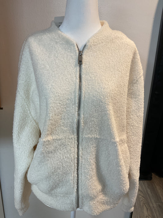 Cream fuzzy coat