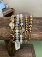 Beaded Clover Stretch Bracelet Set